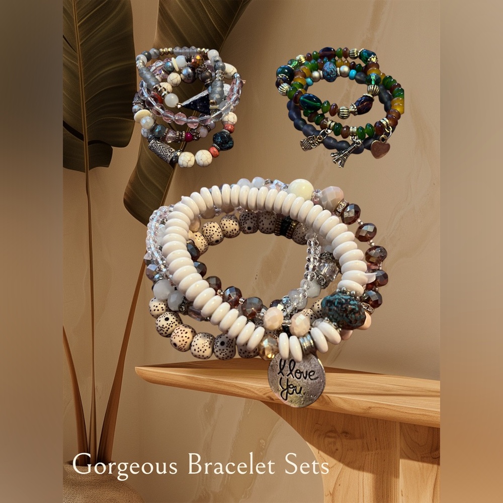 3 Colorful Beaded Bracelet Jewelry Sets